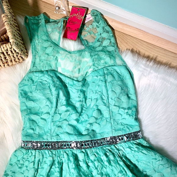 Turquoise Party Dress - Picture 2 of 5
